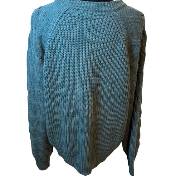 Eloquii | Green Crew Neck Knit Sweater with Sleeve Detail | Sz 14/16 - Picture 3 of 8